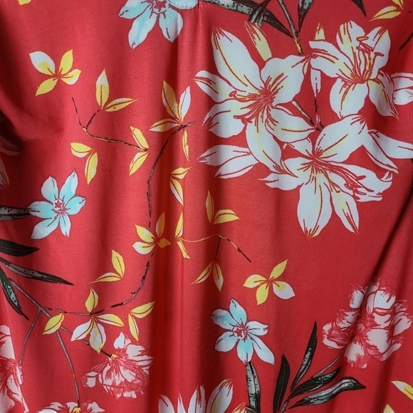 2 Dye 4 red yellow white floral maxi long flared dress - Picture 7 of 16
